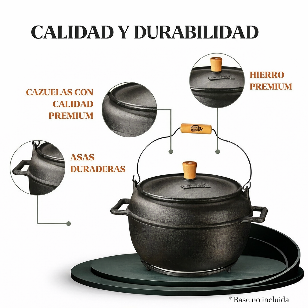 Olla de Hierro Fundido Natural