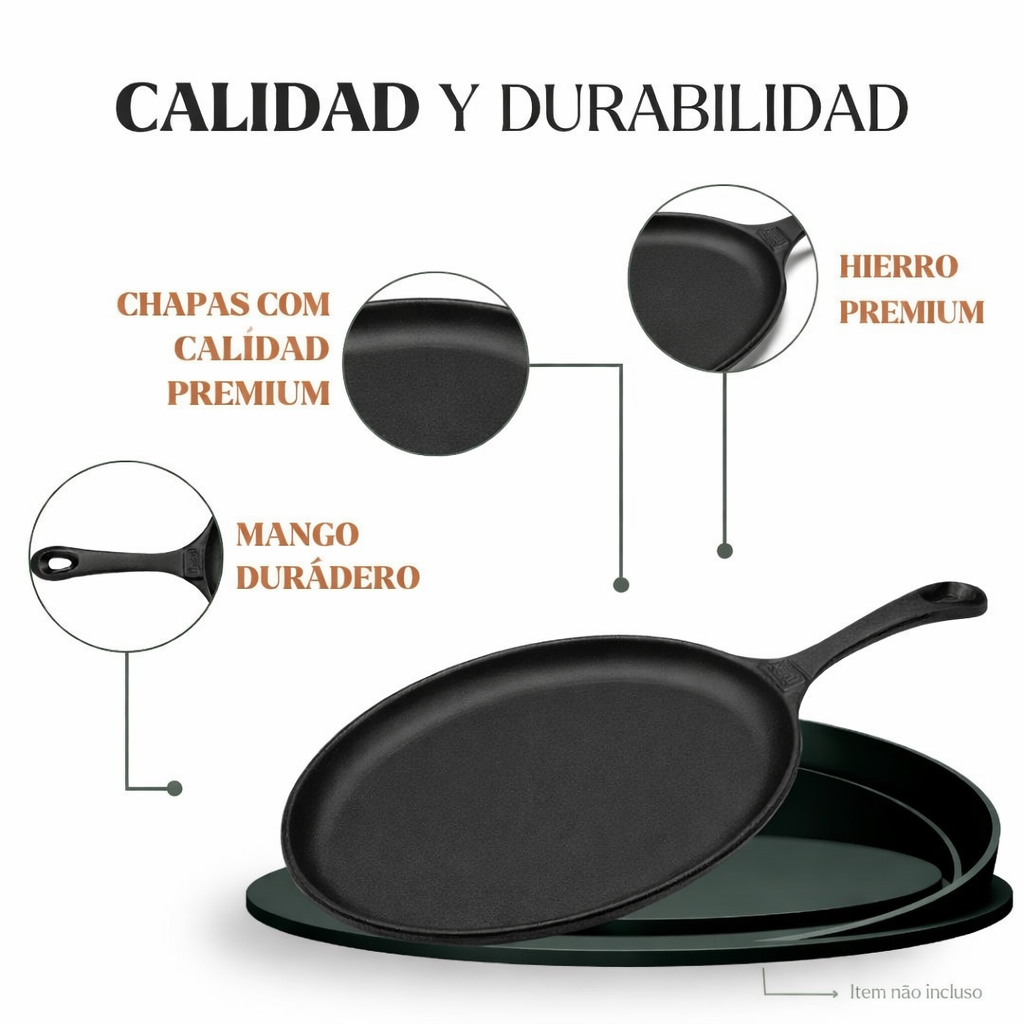 Plancha de hierro ovalada