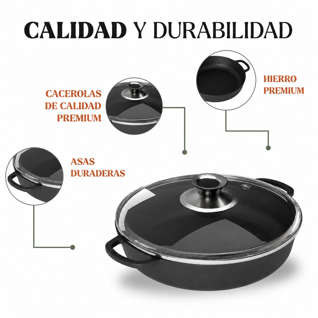 Paellera de hierro fundido