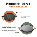 Plancha redonda doble faz de hierro fundido