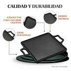 Plancha de hierro fundido rectangular