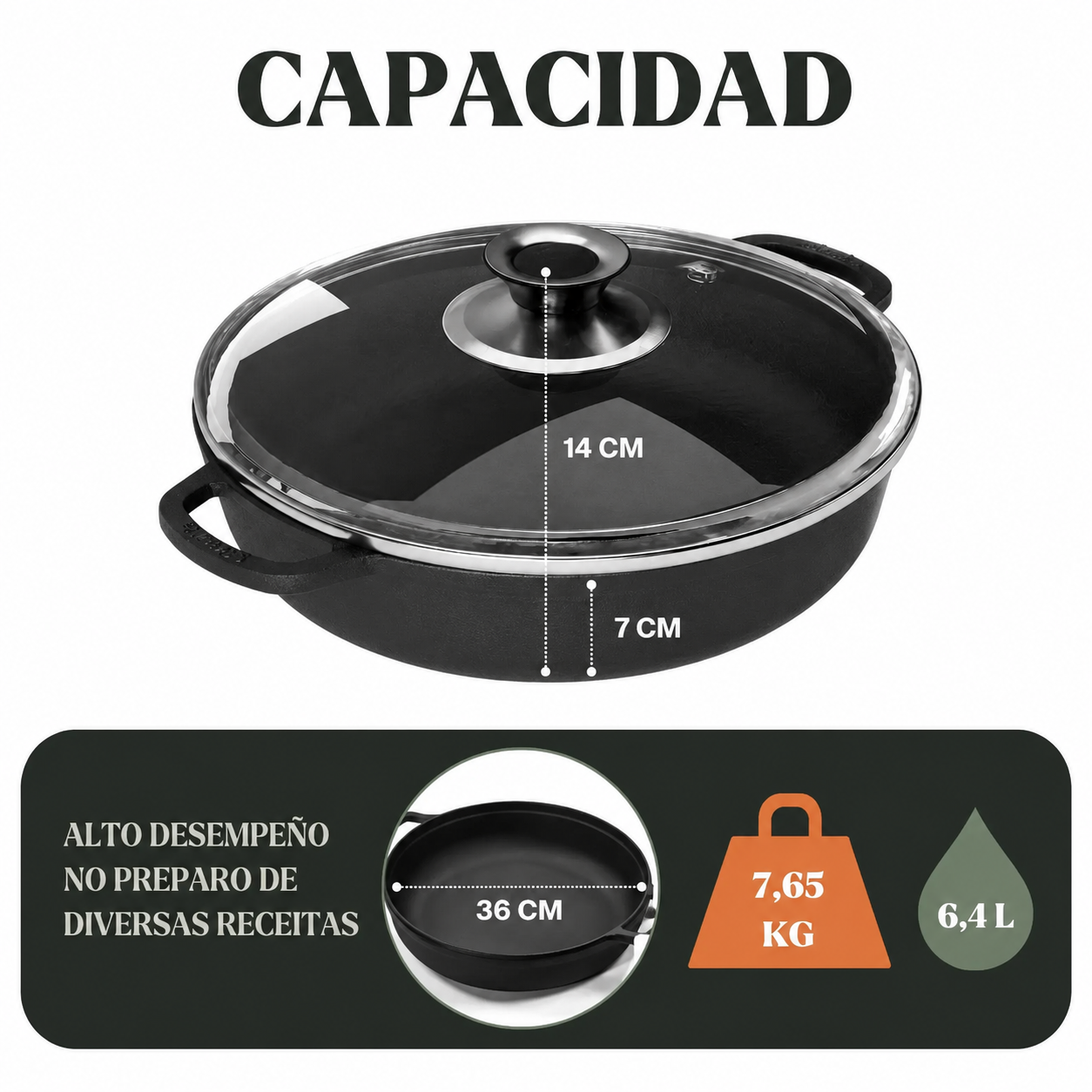 Paellera de hierro fundido