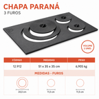 Anafe Paraná 3 bocas con reductor de hierro fundido