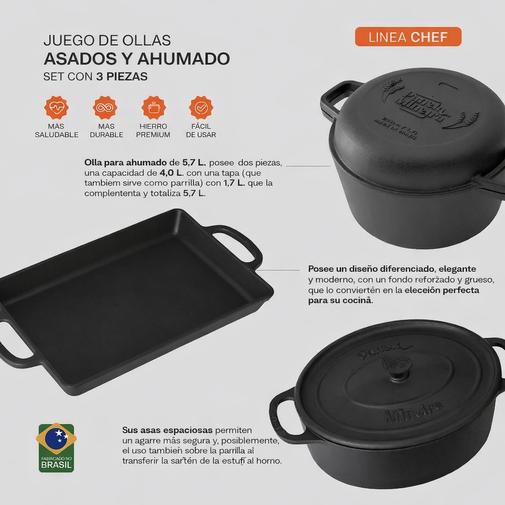 Kit de ollas para cocinar y hornear