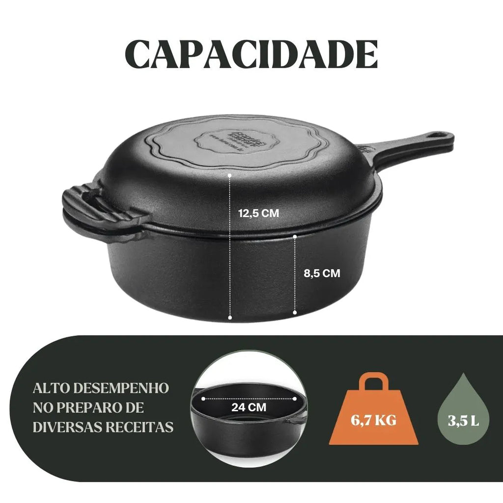 Juego de cacerola y sartén + tapa de vidrio