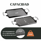Plancha de hierro fundido Grill doble faz