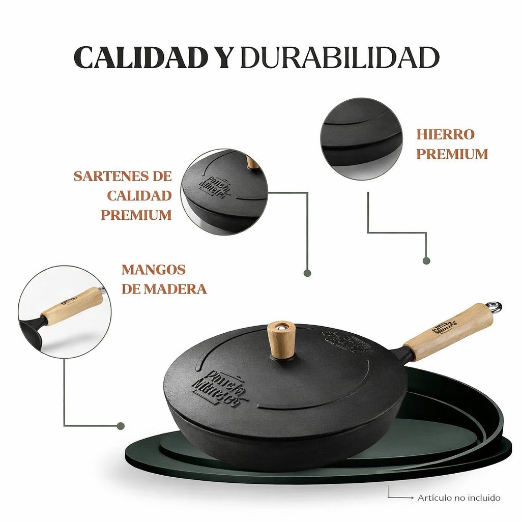 Sartén de Hierro Fundido Cónico