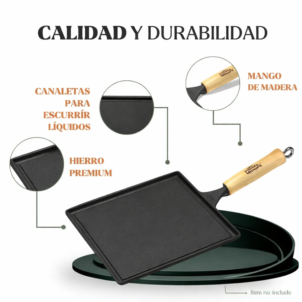 Plancha lisa de hierro fundido