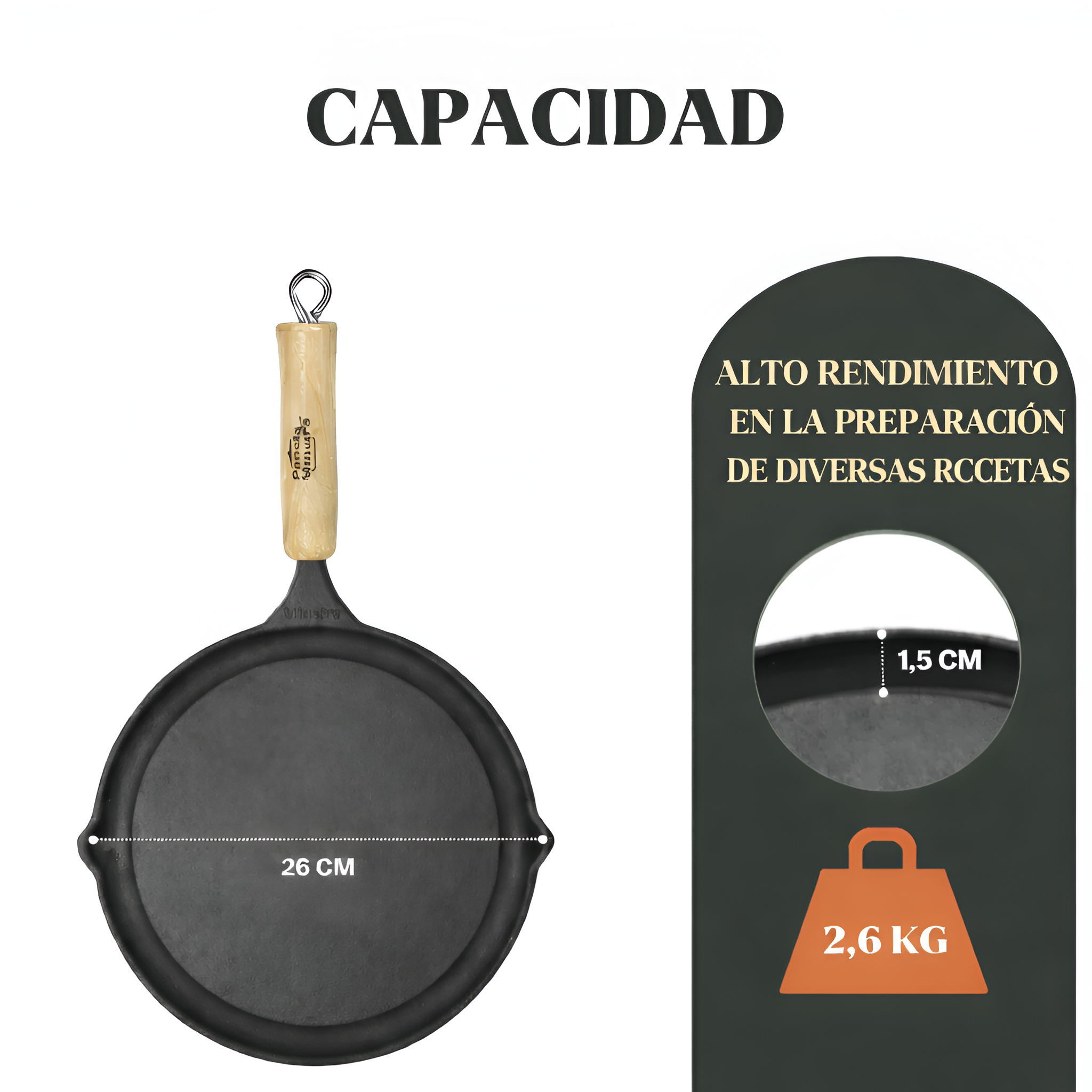 Plancha redonda de hierro fundido