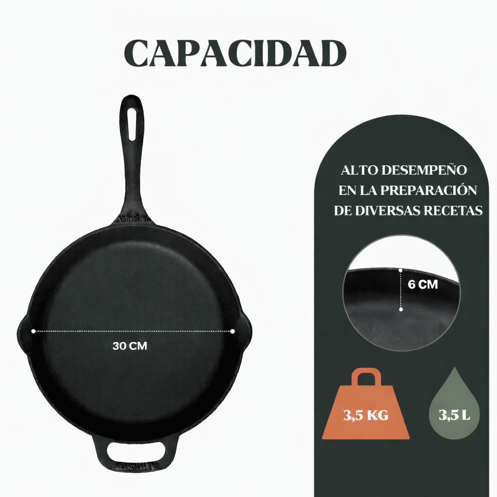 Sartén de hierro fundido Chef